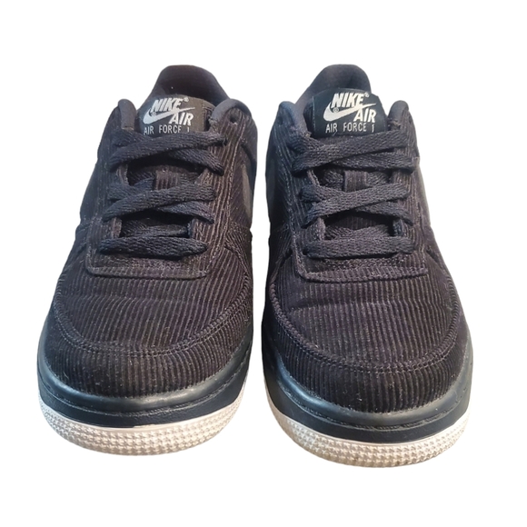 Nike Air Force 1LV8 Shoes Size 5Y Black Lace Up Corduroy Sneakers - Picture 5 of 11